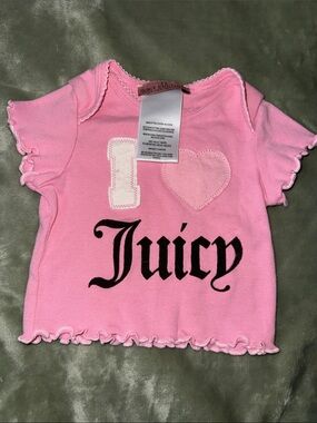 0-3M Juicy Couture Pink 'I ♥ Juicy' Baby Tee like new